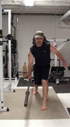 One-Arm Switching-Position Barbell Rows