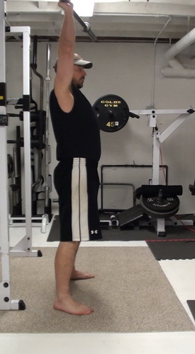 One-Arm Barbell Hang Clean and Press