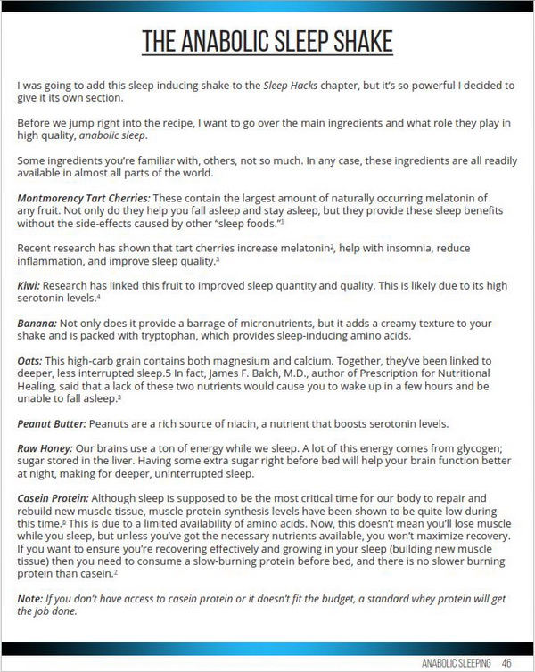 Anabolic Pre-Bed Shake Receipe for Better Sleep