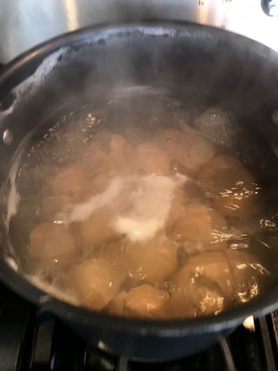 keep boiling the egg shells