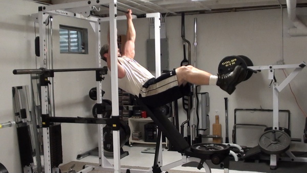 Incline Bench Hanging Leg Raises for the Lower Abs