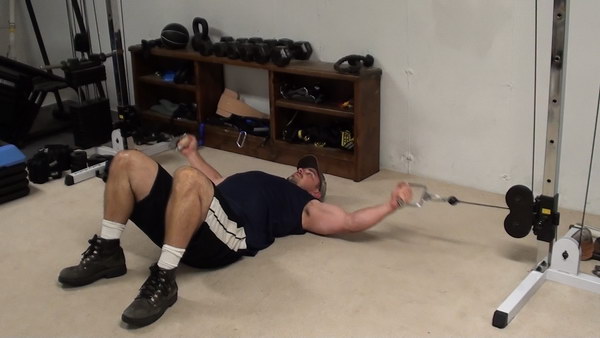 Bottom of cable flyes on the floor