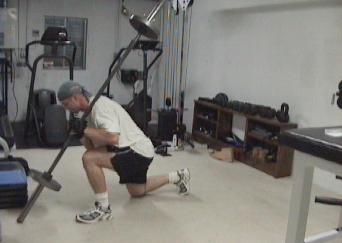 Shoulder Barbell Split Squats for training legs at home