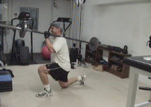 Shoulder Barbell Split Squats for training legs at home