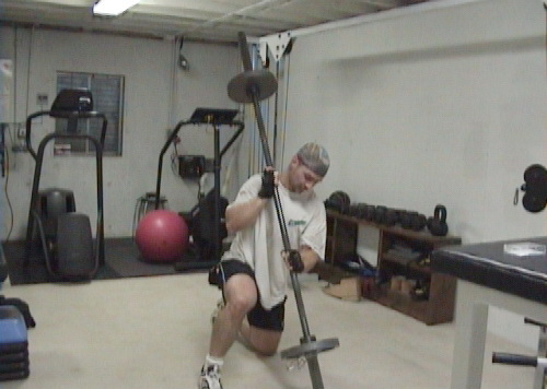 Shoulder Barbell Split Squats for training legs at home