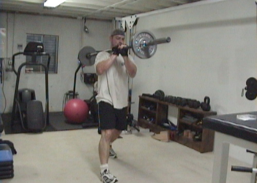 Shoulder Barbell Split Squats for training legs at home