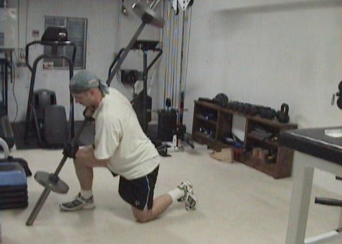 Shoulder Barbell Split Squats for training legs at home