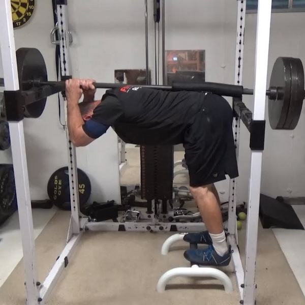 Lengthwise Barbell Donkey Calf Raises
