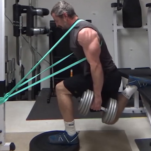 Banded Bulgarian Split Squat Deadlifts