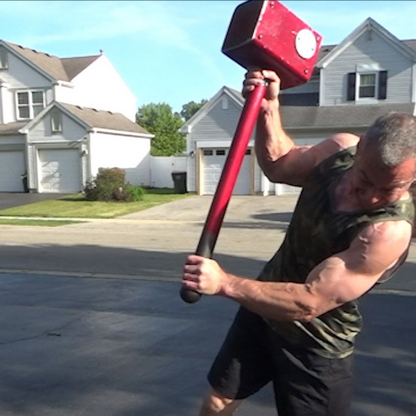 Working the 100 Pound Sledgehammer
