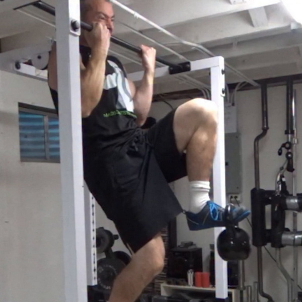Kettlebell Single Leg Raise Chin-Ups