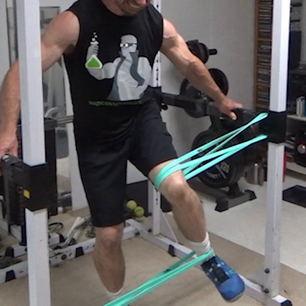 Rotary Banded Hip Rotations for hip stabilization strength.