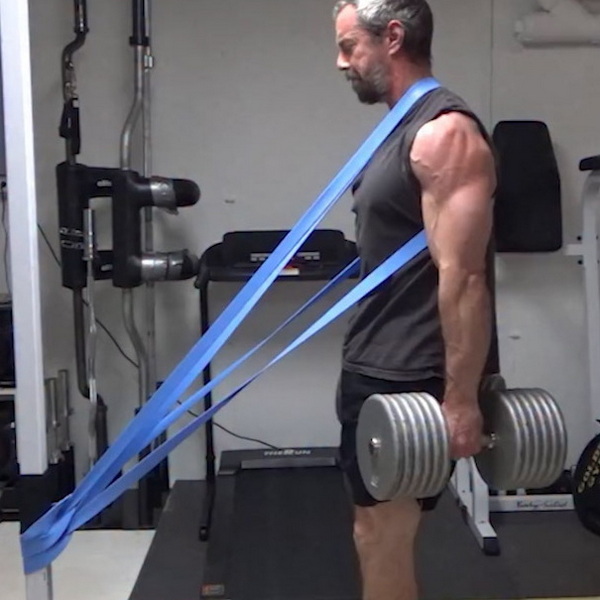 "X" Banded Dumbbell Squats